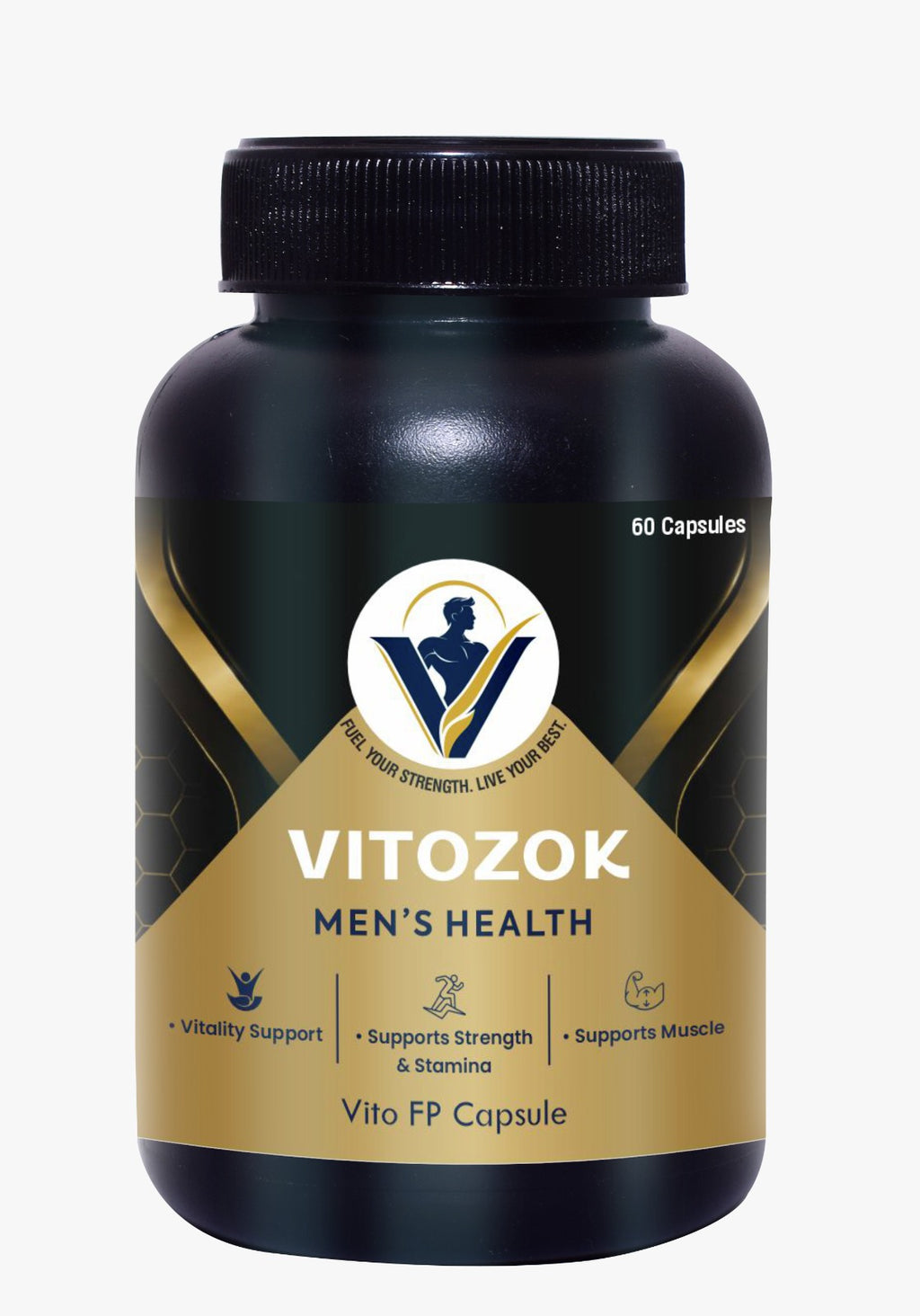 Vitozok Men's Health Capsules — Ayurvedic Vitality, Strength & Stamina Support | 60 Capsules